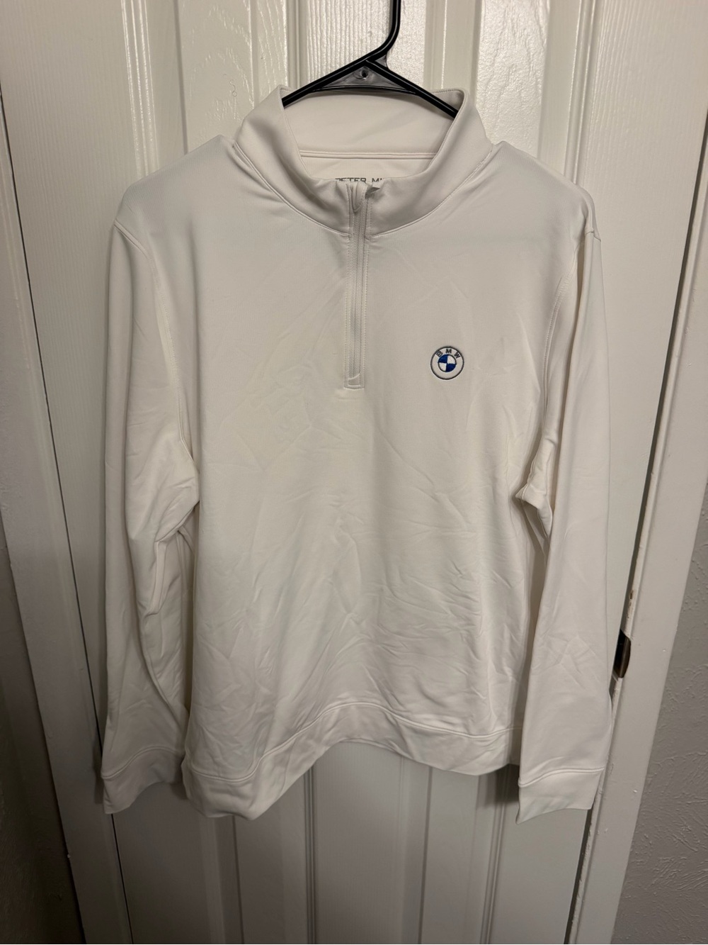 Peter Millar BMW Performance Women’s White Quarter-Zip Pullover